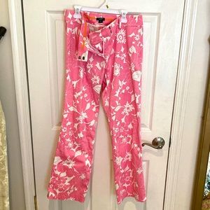 J. Crew pint floral stretch low fit pants in a size 8.
